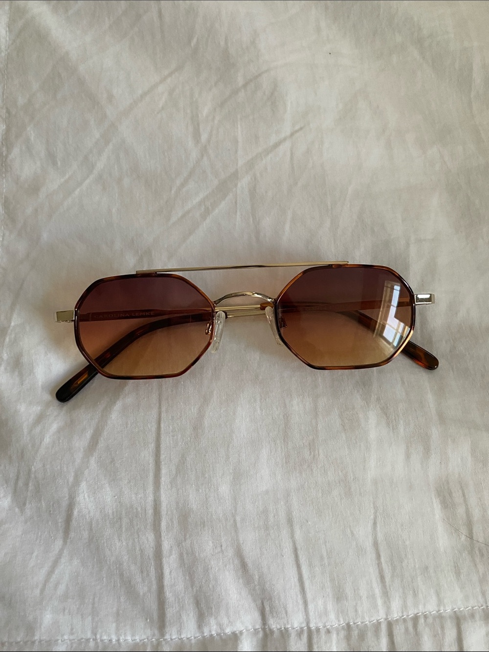 Women’s Brown Gradient Octagon Sunglasses